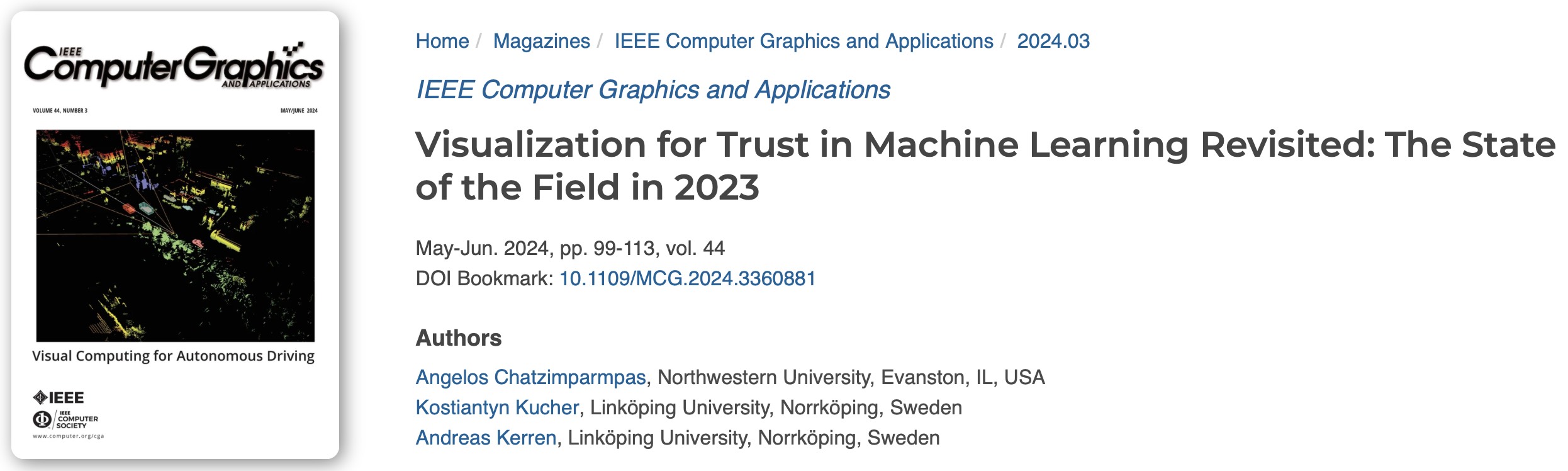 Featured Article in the May/June 2024 issue of IEEE CG&A